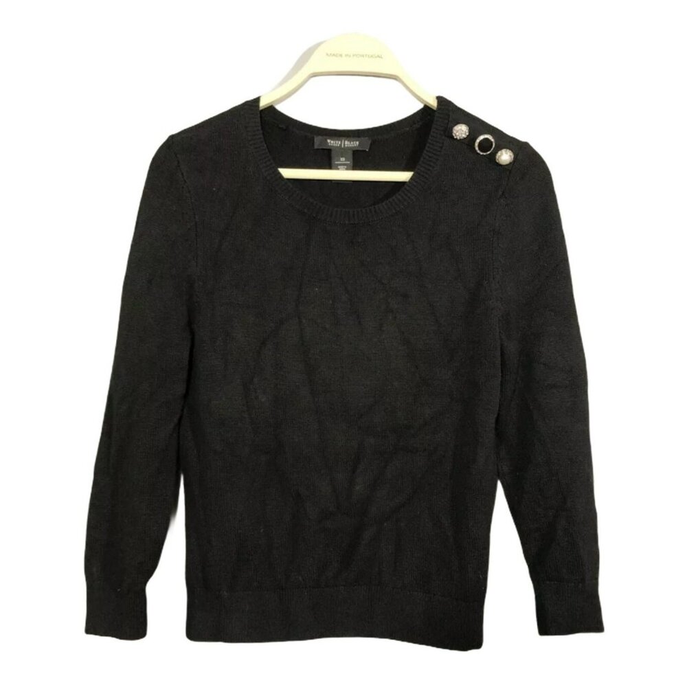 Whbm White House Black Market Women Sweater Size XS Party Bling Button Glittery
